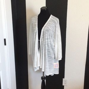 BNWT Lularoe 1.0 HTF White Lindsey Kimono